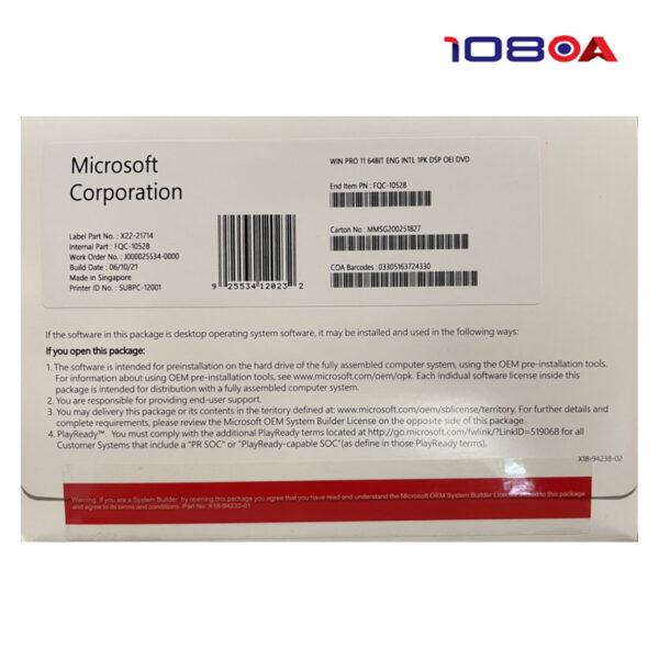 Microsoft Windows 11 Pro 64 Bit (OEI)