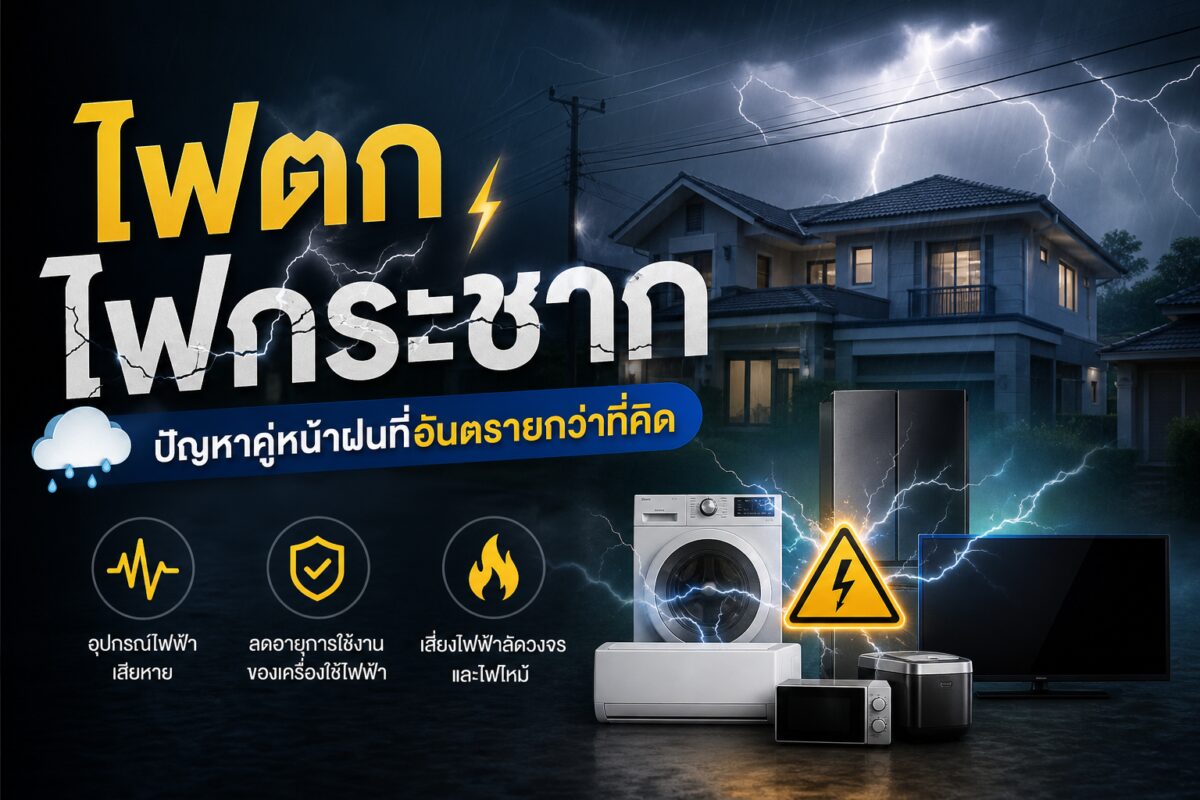 ไฟตก ไฟกระชาก: ปัญหาคู่หน้าฝนที่อันตรายกว่าที่คิด