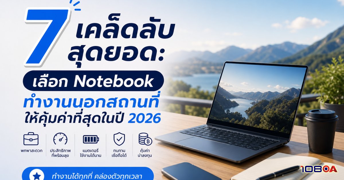 7 เคล็ดลับสุดยอด: เลือก Notebook ทำงานนอกสถานที่ให้คุ้มค่าที่สุดในปี 2026 (ตัวอักษรอย่าชิดขอบภาพมากเกินไป)