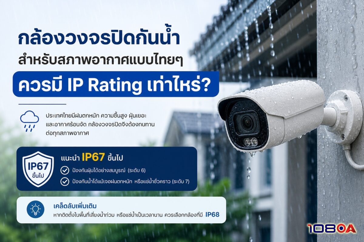 กล้องวงจรปิดกันน้ำสำหรับสภาพอากาศแบบไทยๆ ควรมี IP Rating เท่าไหร่?