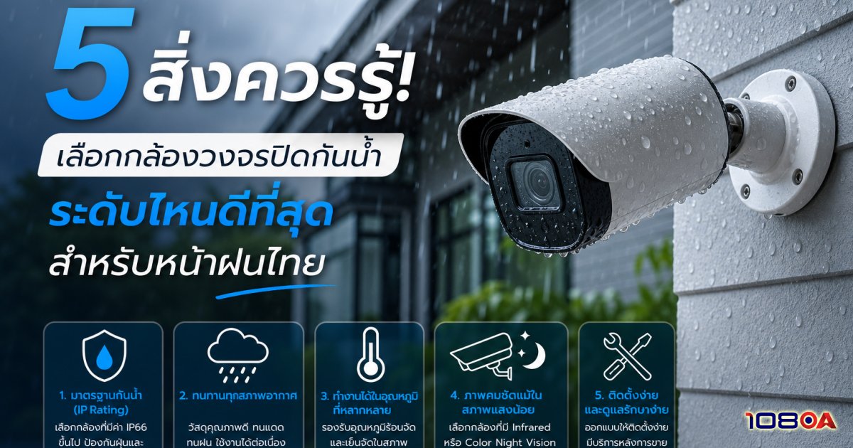 5 สิ่งควรรู้! เลือกกล้องวงจรปิดกันน้ำระดับไหนดีที่สุดสำหรับหน้าฝนไทย