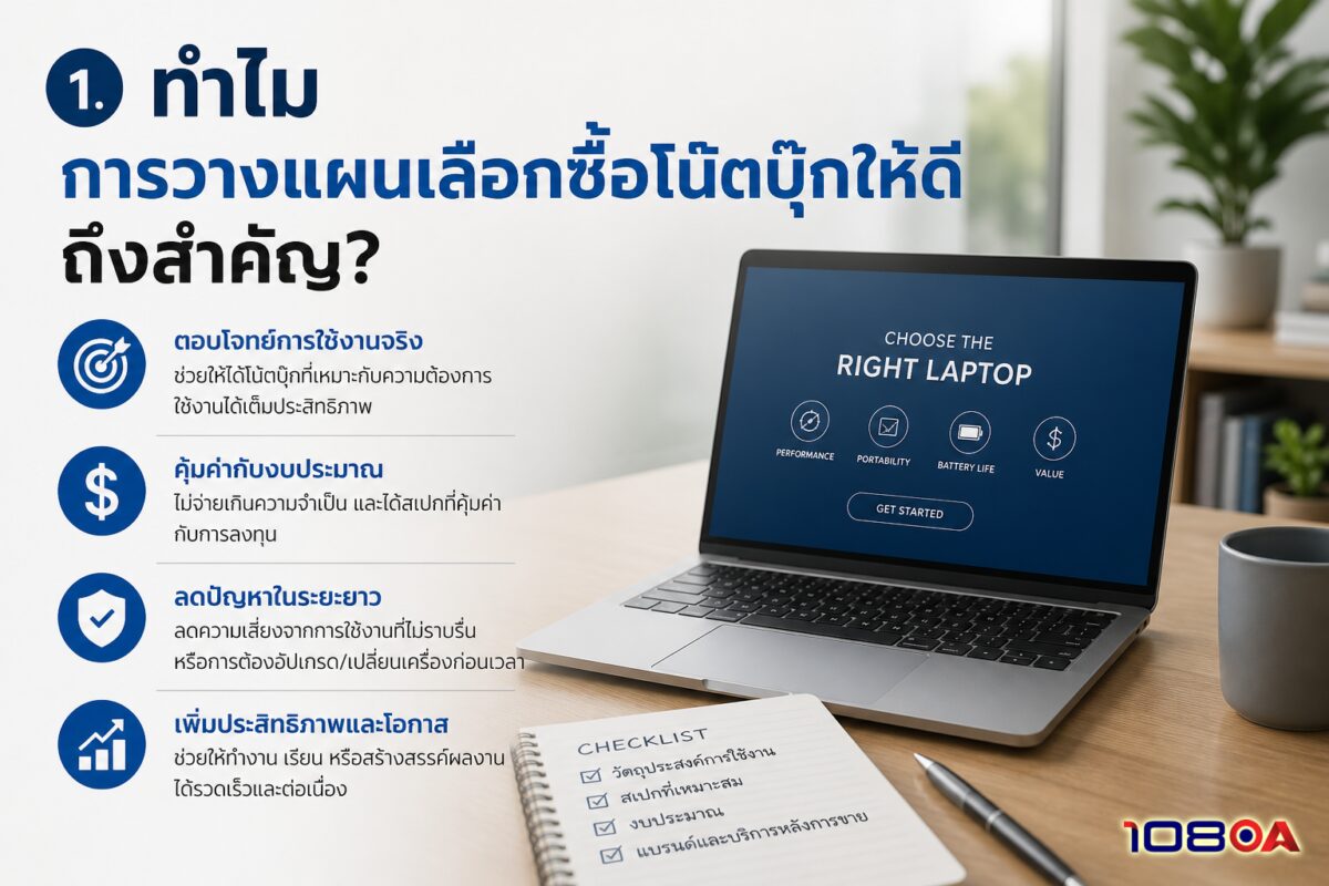 1. ทำไมการวางแผนเลือกซื้อโน้ตบุ๊กให้ดีถึงสำคัญ?