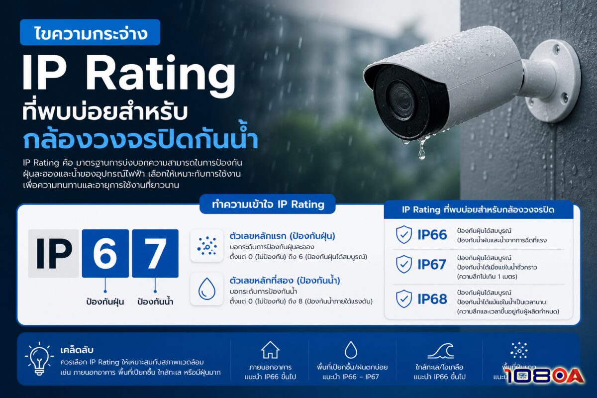 ไขความกระจ่าง IP Rating ที่พบบ่อยสำหรับ กล้องวงจรปิดกันน้ำ