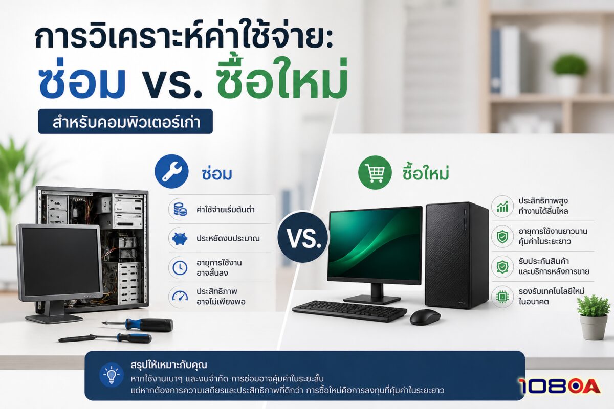 การวิเคราะห์ค่าใช้จ่าย: ซ่อม vs. ซื้อใหม่ สำหรับคอมพิวเตอร์เก่า