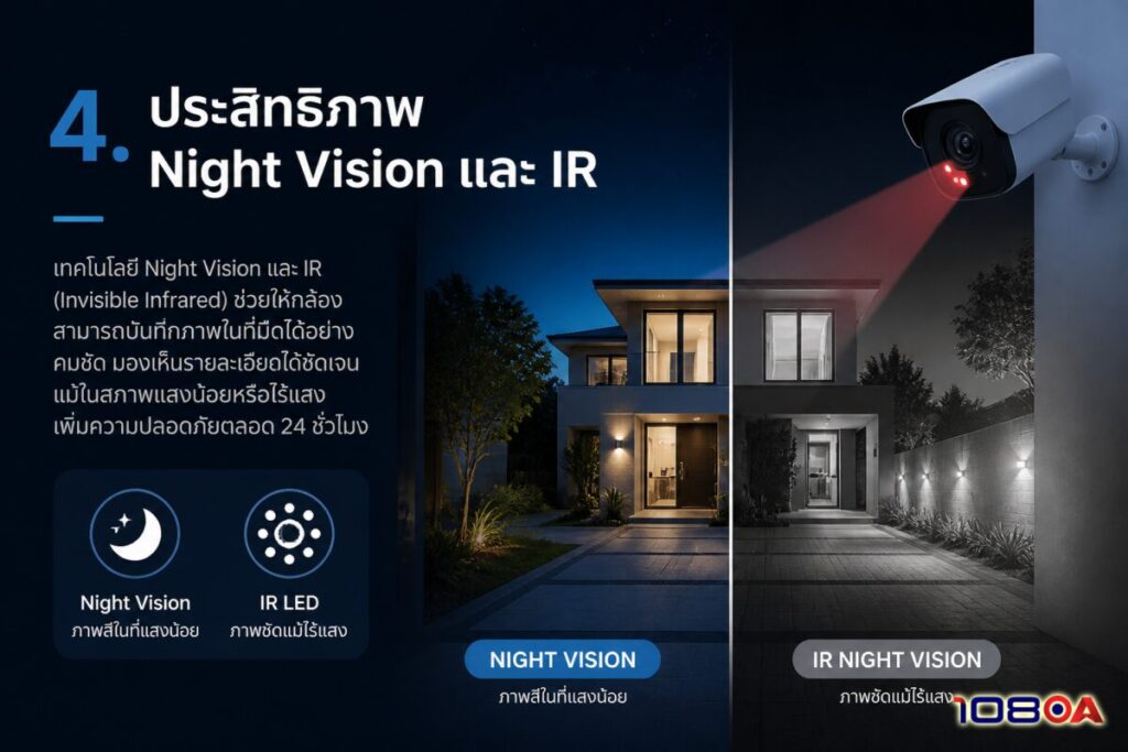 4. ประสิทธิภาพ Night Vision และ IR กล้องวงจรปิด