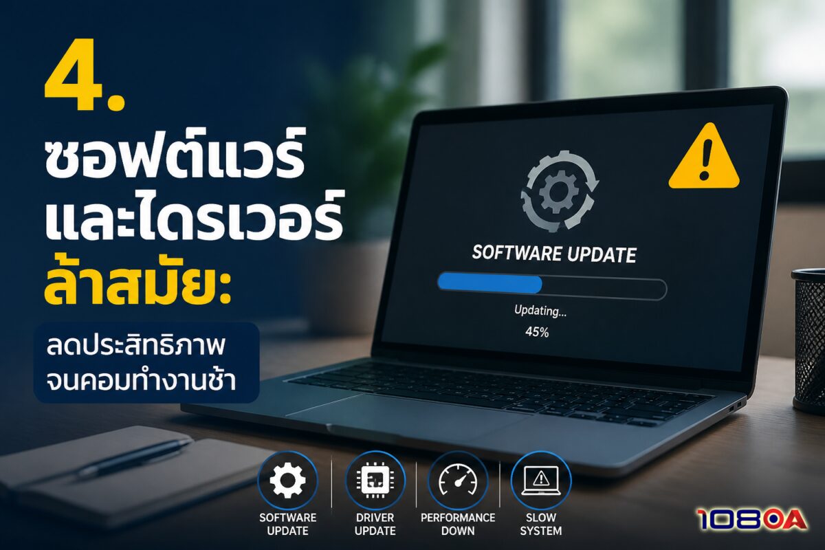 4. ซอฟต์แวร์และไดรเวอร์ล้าสมัย: ลดประสิทธิภาพจนคอมทำงานช้า