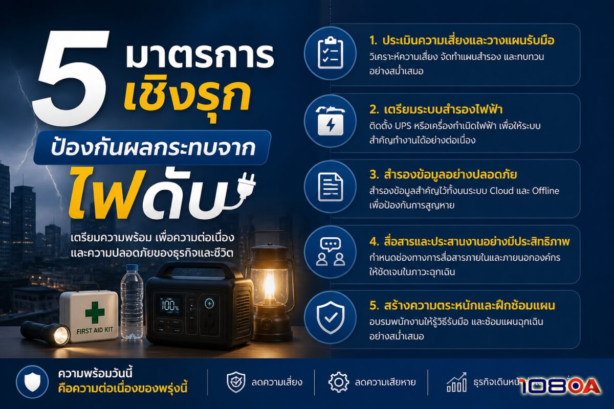 5 มาตรการเชิงรุกป้องกันผลกระทบจาก ไฟดับ